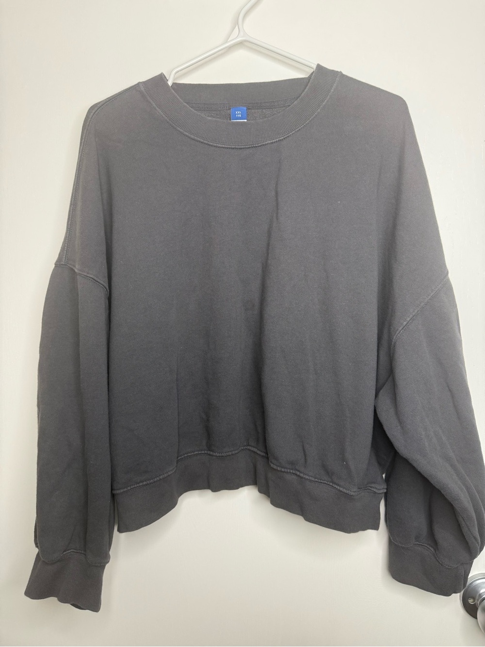 Old Navy Charcoal Cropped Crewneck Sweatshirt - Women Plus Size XXL - Picture 1 of 4